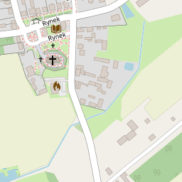 Mapa z zaznaczonym zamkniętym odcinkiem ul. Kościelnej w Wilkowyjach